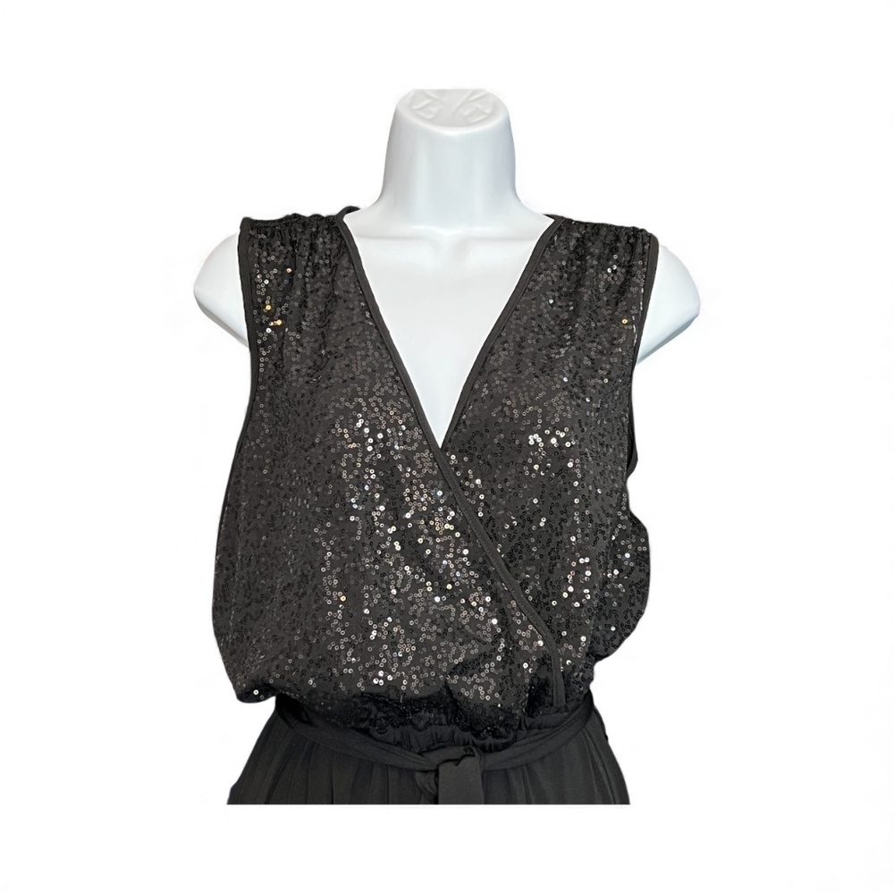 EUC SPENSE Black Sequin Detail Jumpsuit | Sz 10 - Picture 2 of 7